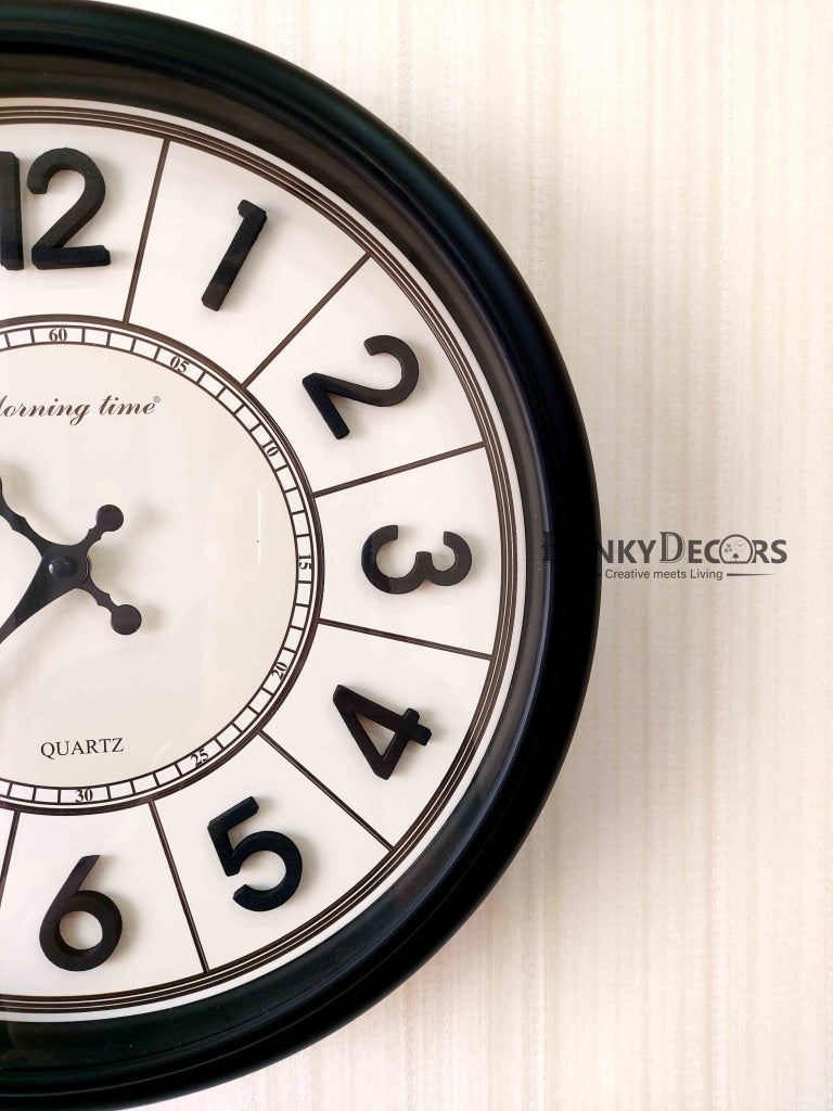 Funkytradition Royal Designer Big Font Wall Clock Watch Decor For Home Office And Gifts 40 Cm Tall