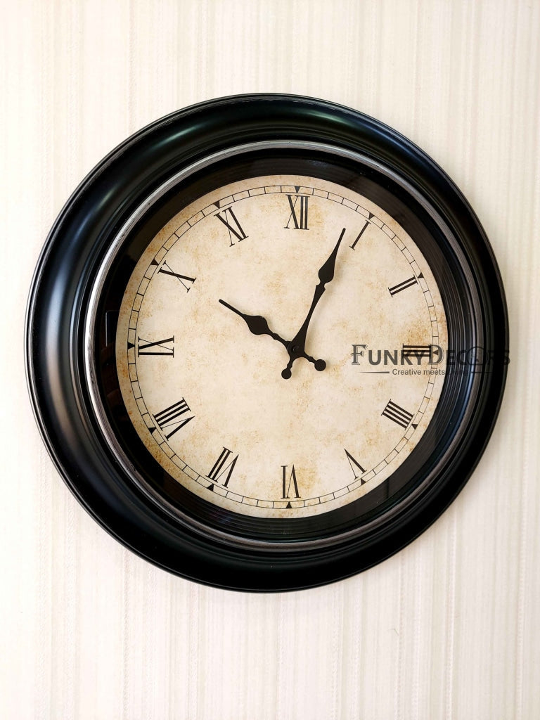 FunkyDecors Royal Designer Big Font Wall Clock Watch Decor For Home Office And Gifts 50 Cm Tall