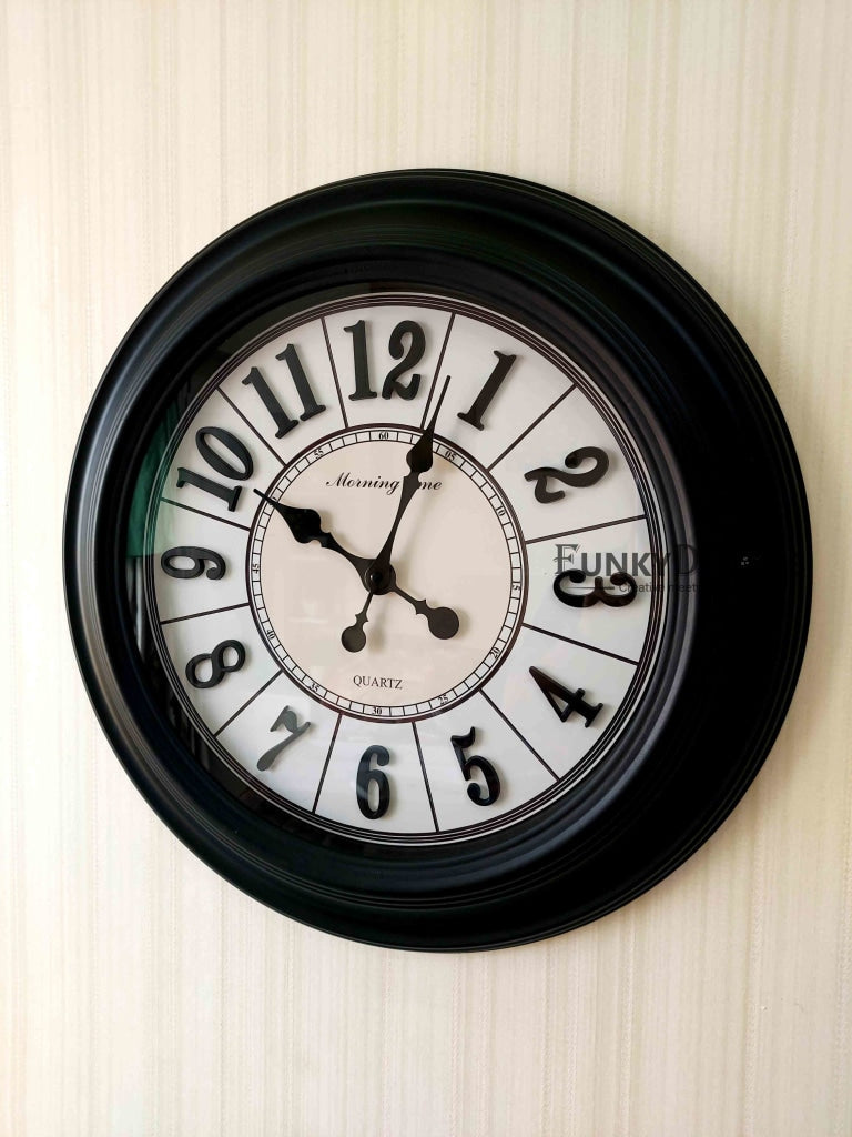FunkyDecors Royal Designer Big Font Wall Clock Watch Decor For Home Office And Gifts 55 Cm Tall
