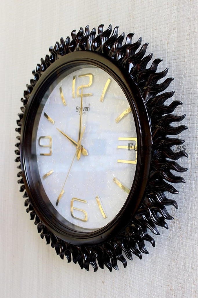 FunkyDecors Royal Designer Big Sun Shaped Wall Clock Watch Decor For Home Office And Gifts 45 Cm
