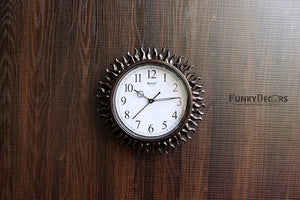 Funkytradition Royal Designer Brown Sun Shaped Wall Clock Watch Decor For Home Office And Gifts 31