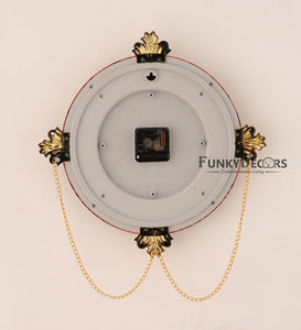 Funkytradition Royal Designer Gold Plated Premium Wall Clock For Home Office Decor And Gifts