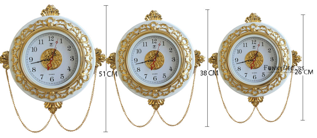 Funkytradition Royal Designer Gold Plated Premium Wall Clock For Home Office Decor And Gifts