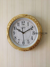 Load image into Gallery viewer, Funkytradition Royal Designer Gold Plated White Premium Wall Clock For Home Office Decor 26 Cm Tall
