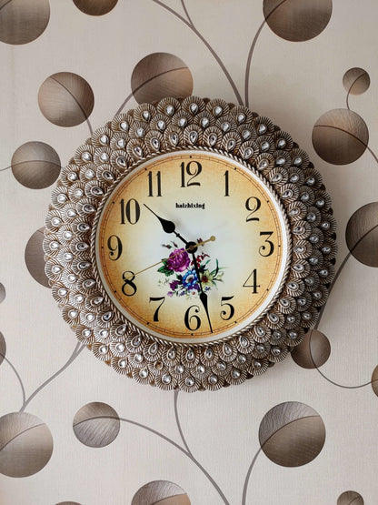 Funkytradition Royal Designer Pearl Silver Grey Wall Clock Watch Decor For Home Office And Gifts 43