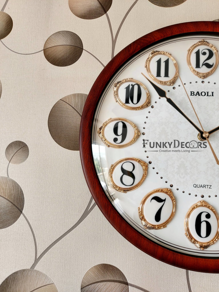 FunkyDecors Royal Designer Wall Clock Watch Decor For Home Office And Gifts 38 Cm Tall Clocks