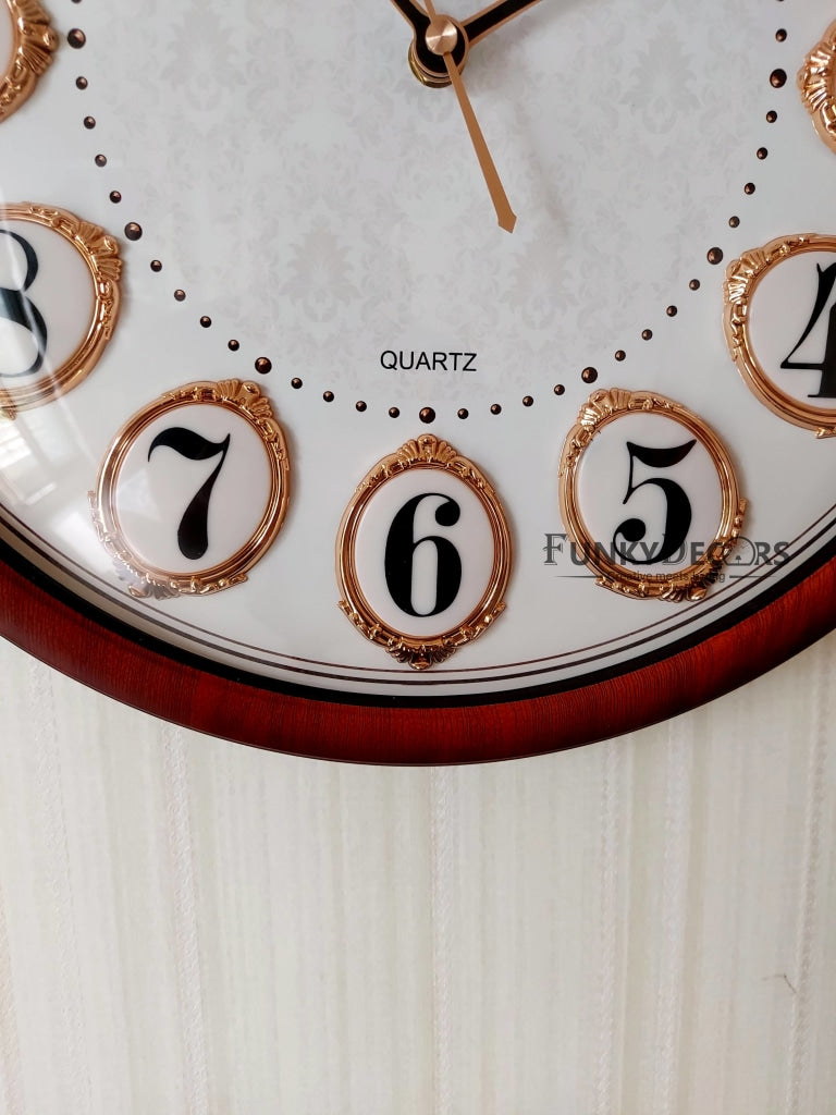 FunkyDecors Royal Designer Wall Clock Watch Decor For Home Office And Gifts 38 Cm Tall Clocks