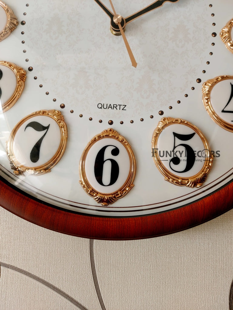 FunkyDecors Royal Designer Wall Clock Watch Decor For Home Office And Gifts 38 Cm Tall Clocks