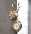Funkytradition Royal Golden Color Dual Hanging Reindeer Wall Clock| Watch | Clock For Home Office