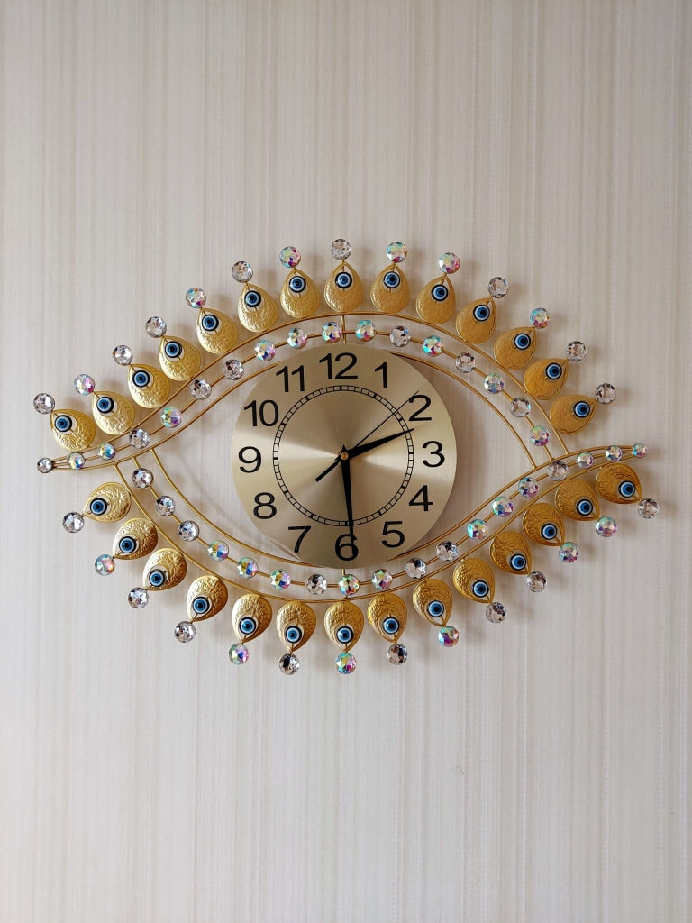 FunkyDecors Royal Multicolor 3D Big Boss Eye Wall Clock For Home Office Decor And Gifts 50 Cm