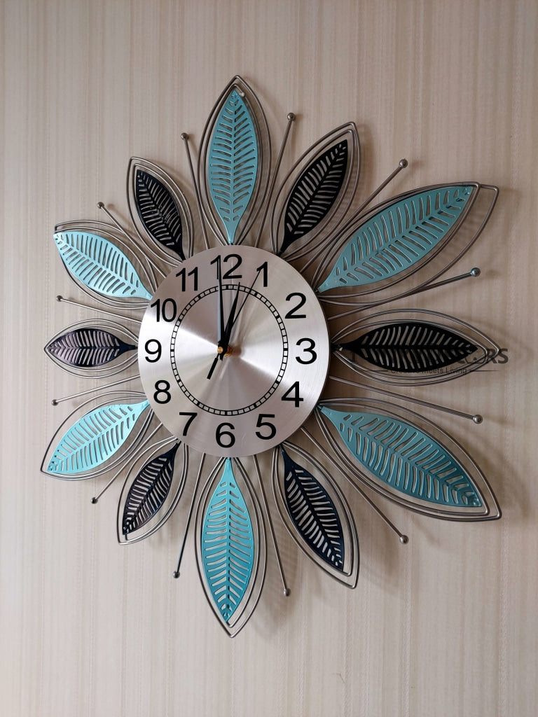 FunkyDecors Royal Multicolor 3D Flower Wall Clock For Home Office Decor And Gifts 65 Cm Tall