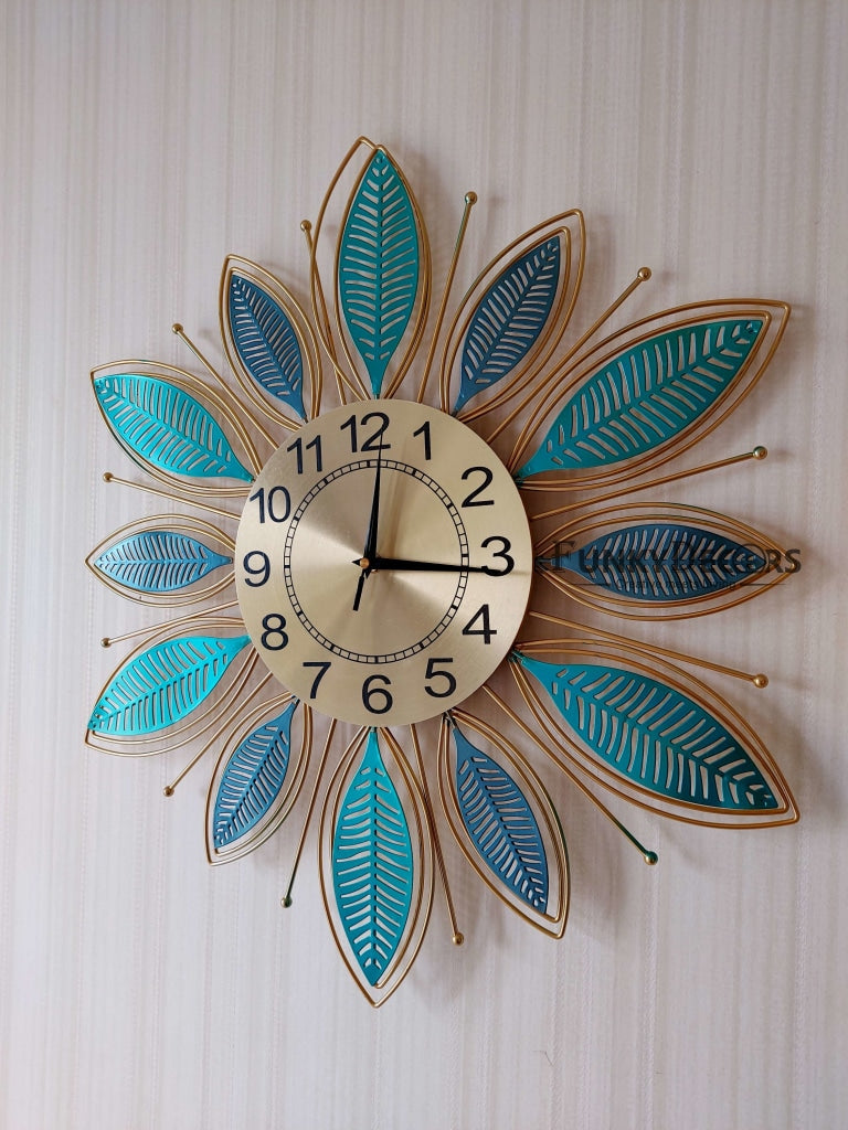 FunkyDecors Royal Multicolor 3D Flower Wall Clock For Home Office Decor And Gifts 65 Cm Tall