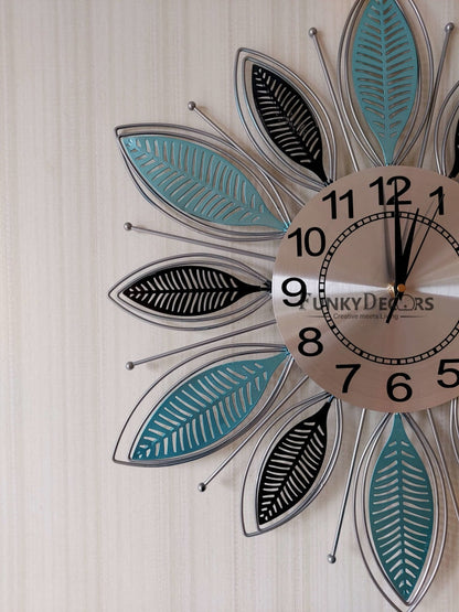 Funkytradition Royal Multicolor 3D Flower Wall Clock For Home Office Decor And Gifts 65 Cm Tall