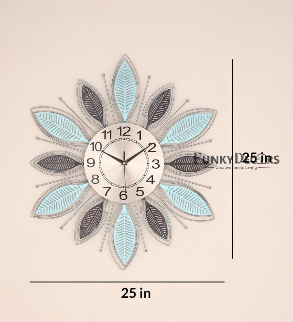 Funkytradition Royal Multicolor 3D Flower Wall Clock For Home Office Decor And Gifts 65 Cm Tall