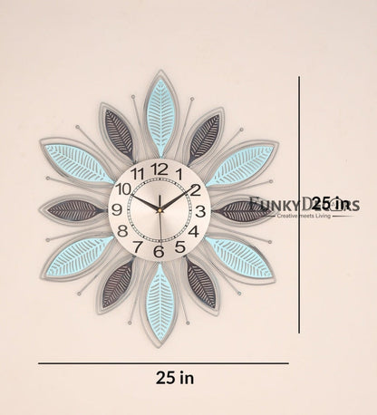 Funkytradition Royal Multicolor 3D Flower Wall Clock For Home Office Decor And Gifts 65 Cm Tall