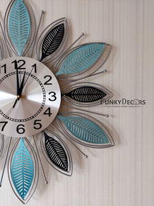 Funkytradition Royal Multicolor 3D Flower Wall Clock For Home Office Decor And Gifts 65 Cm Tall