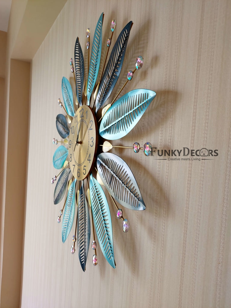 Funkytradition Royal Multicolor 3D Flower Wall Clock For Home Office Decor And Gifts 65 Cm Tall