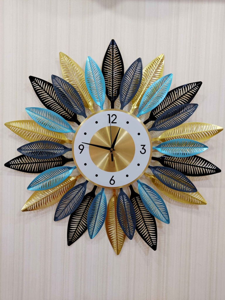 FunkyDecors Royal Multicolor 3D Flower Wall Clock For Home Office Decor And Gifts 65 Cm Tall