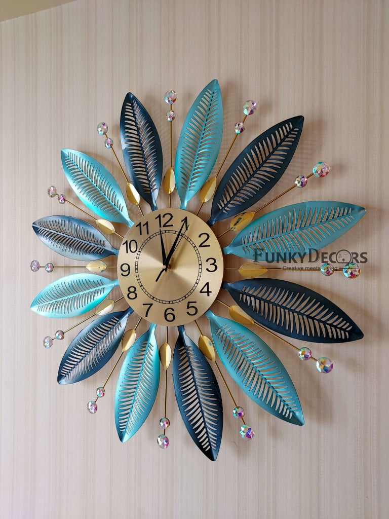 FunkyDecors Royal Multicolor 3D Flower Wall Clock For Home Office Decor And Gifts 65 Cm Tall