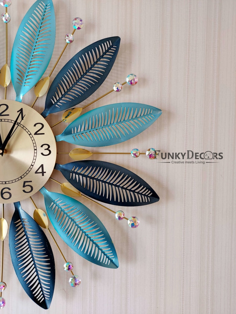 Funkytradition Royal Multicolor 3D Flower Wall Clock For Home Office Decor And Gifts 65 Cm Tall