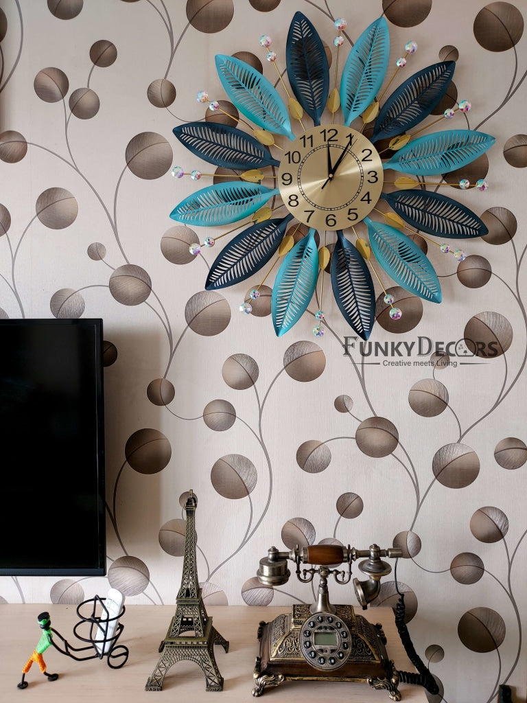 Funkytradition Royal Multicolor 3D Flower Wall Clock For Home Office Decor And Gifts 65 Cm Tall