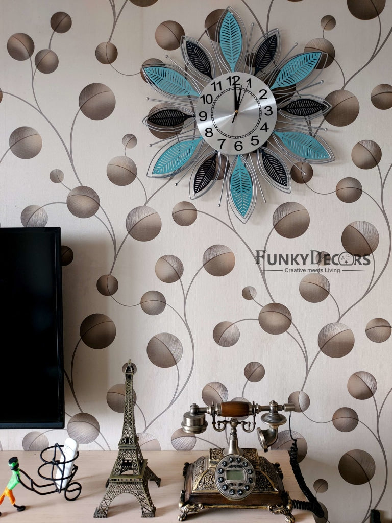 Funkytradition Royal Multicolor 3D Flower Wall Clock For Home Office Decor And Gifts 65 Cm Tall