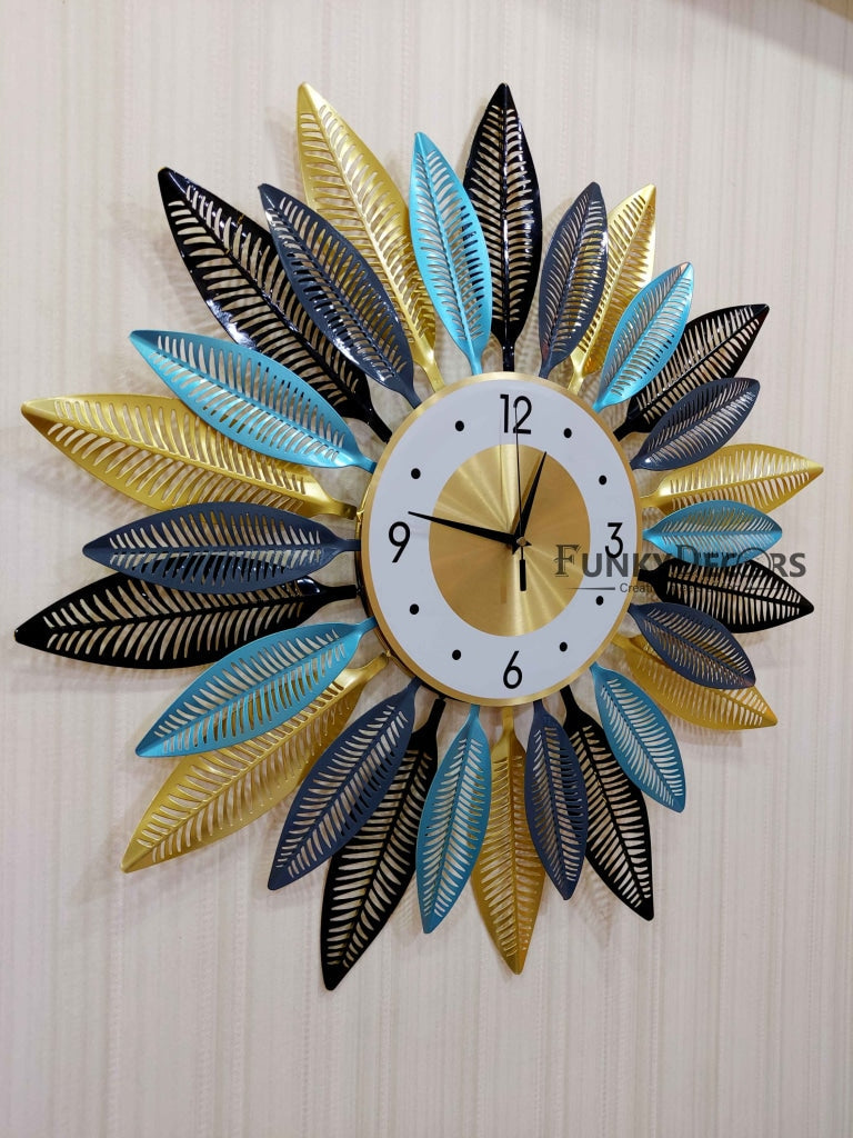 FunkyDecors Royal Multicolor 3D Flower Wall Clock For Home Office Decor And Gifts 65 Cm Tall
