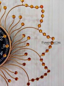 Funkytradition Royal Multicolor 3D Peacock Wall Clock For Home Office Decor And Gifts 70 Cm Tall