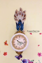Load image into Gallery viewer, Funkytradition Royal Multicolor Dual Hanging Peacock Wall Clock For Home Office Decor And Gifts 75

