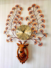 Load image into Gallery viewer, Funkytradition Royal Multicolor Reindeer Metal Wall Clock For Home Office Decor And Gifts 90 Cm Tall
