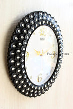 Load image into Gallery viewer, Funkytradition Royal Pearl Diamond Black Wall Clock Watch Decor For Home Office And Gifts 47 Cm Tall
