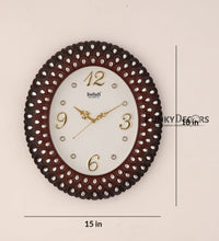 Load image into Gallery viewer, Funkytradition Royal Pearl Diamond Cherry Brown Wall Clock Watch Decor For Home Office And Gifts 47
