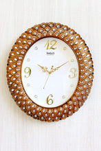 Load image into Gallery viewer, Funkytradition Royal Pearl Diamond Metal Golden Wall Clock Watch Decor For Home Office And Gifts 47

