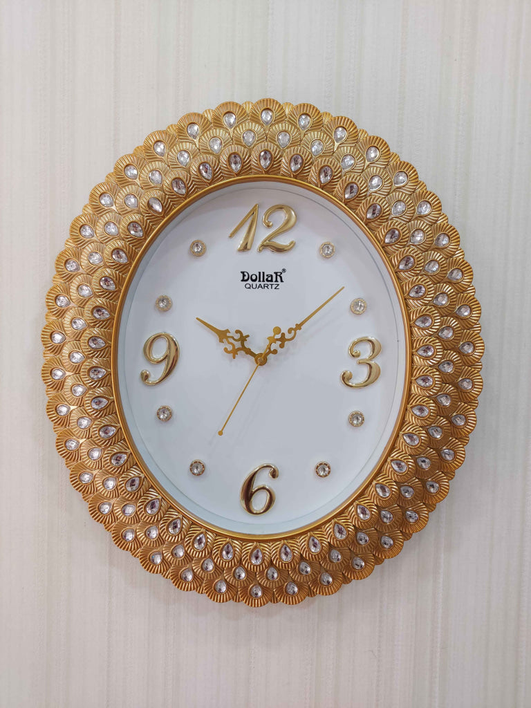 FunkyDecors Royal Pearl Diamond Multicolor Wall Clock Watch Decor For Home Office And Gifts 47 Cm
