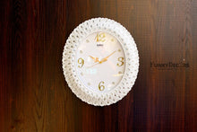 Load image into Gallery viewer, Funkytradition Royal Pearl Diamond White Wall Clock Watch Decor For Home Office And Gifts 47 Cm Tall
