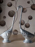 FunkyDecors Swan Love Birds Collectible Statue Metal Showpiece 28 Cm Tall Silver Figurines
