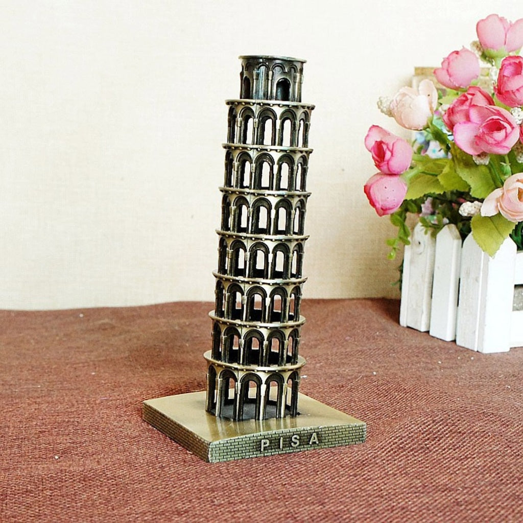FunkyDecors Tour Souvenir Italy The Leaning Tower Of Pisa Collectible Statue Metal Showpiece