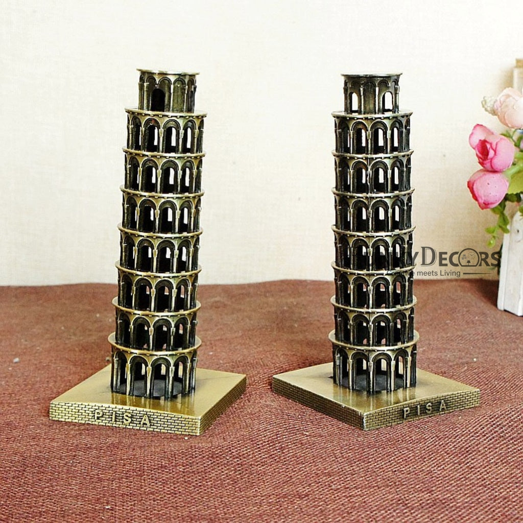 FunkyDecors Tour Souvenir Italy The Leaning Tower Of Pisa Collectible Statue Metal Showpiece