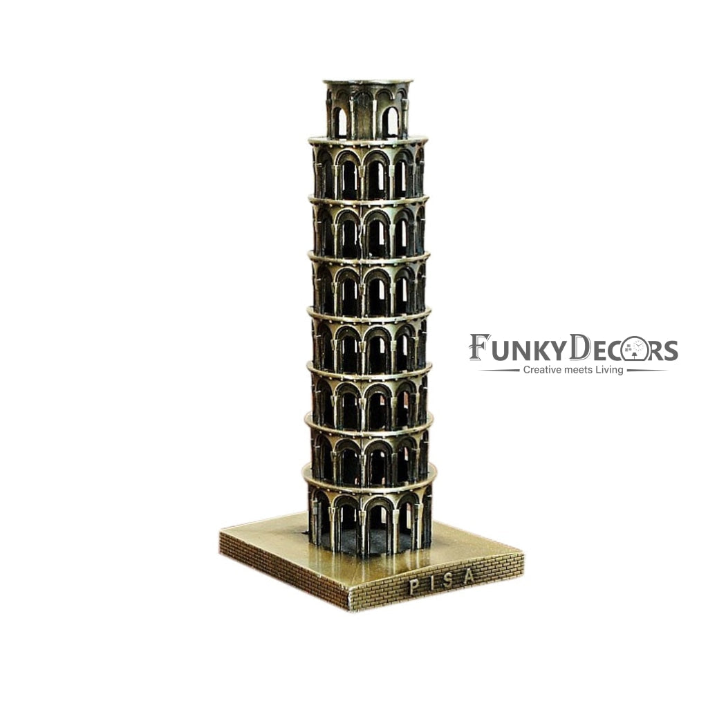 FunkyDecors Tour Souvenir Italy The Leaning Tower Of Pisa Collectible Statue Metal Showpiece