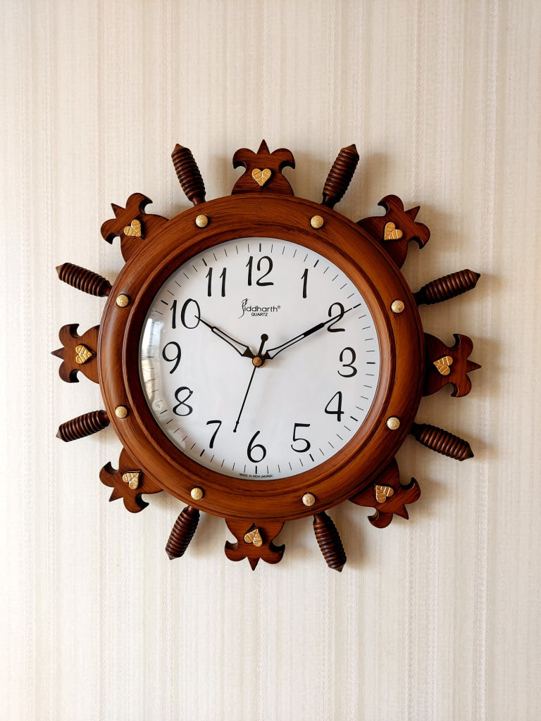 FunkyDecors Vintage Battle Shield Decorative Retro Round Ship Steering Shape Wooden Texture