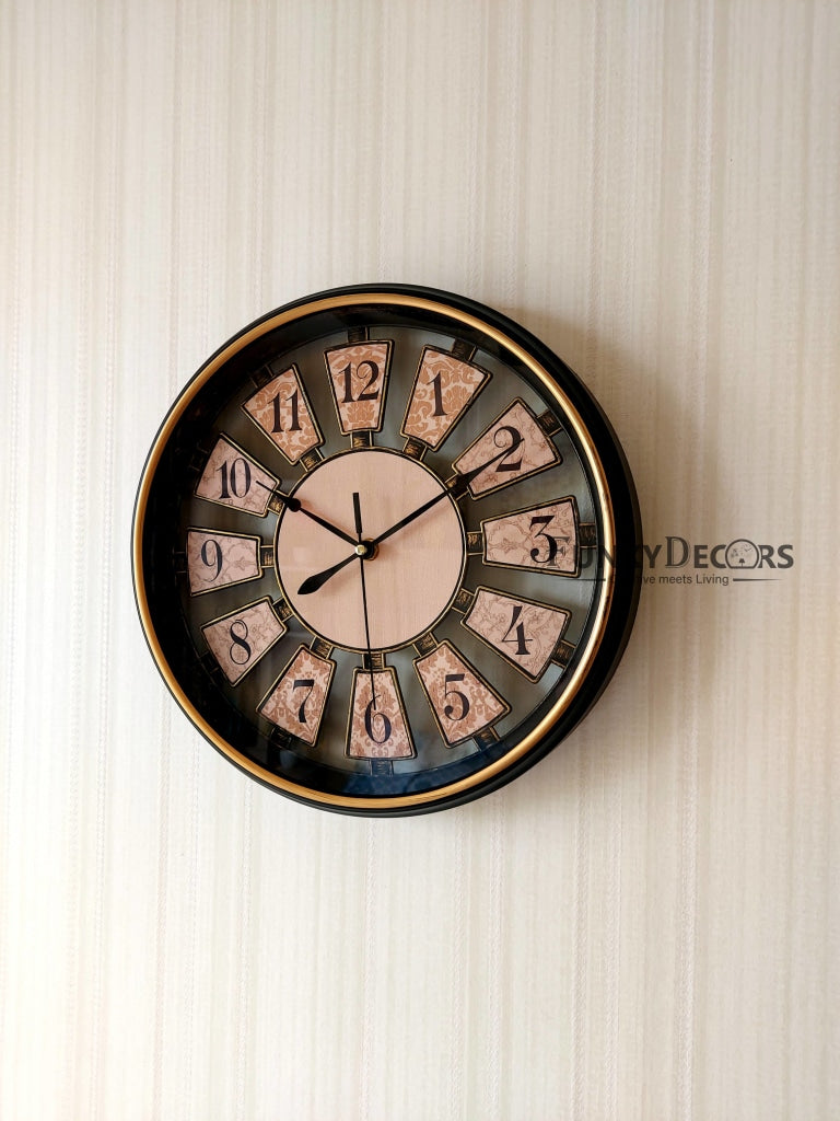 FunkyDecors Vintage Look Multicolor Round Wall Clock Watch Decor For Home Office And Gifts 30 Cm