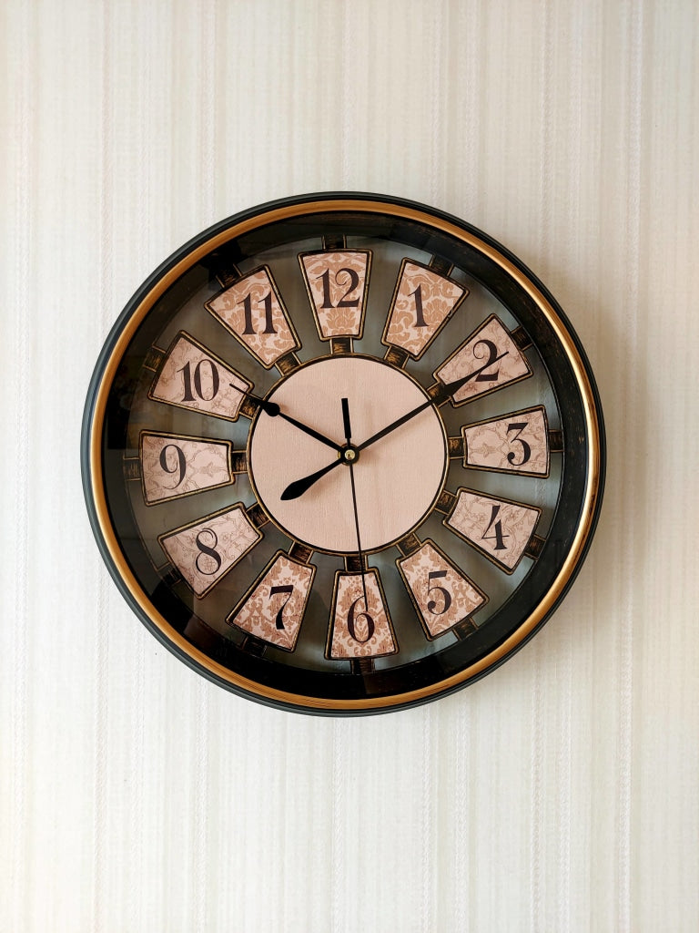 FunkyDecors Vintage Look Multicolor Round Wall Clock Watch Decor For Home Office And Gifts 30 Cm