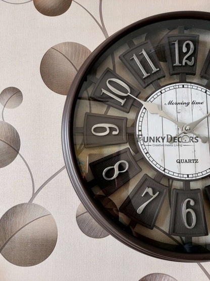 Funkytradition Vintage Look Multicolor Round Wall Clock Watch Decor For Home Office And Gifts 40 Cm