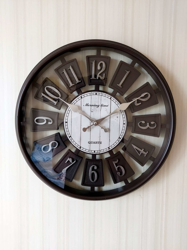 FunkyDecors Vintage Look Multicolor Round Wall Clock Watch Decor For Home Office And Gifts 40 Cm