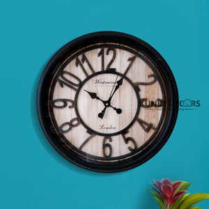 Funkytradition Wooden Texture Designer Wall Clock Watch Decor For Home Office And Gifts 50 Cm Tall