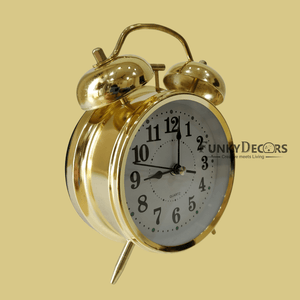 Golden Royal Retro Style Alarm Kids Room Table Clock-Funkydecors Clocks