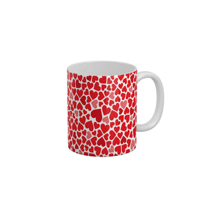 Happy Red Hearts Love and Friendship Ceramic Coffee Mug 350 ml-FunkyDecors