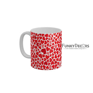 Happy Red Hearts Love and Friendship Ceramic Coffee Mug 350 ml-FunkyDecors