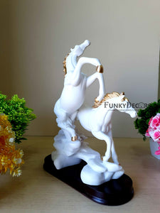 Horses Sculpture In Black And White Decorative Showpiece- Funkydecors Figurines