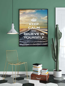 Keep Calm And Believe In Yourself - Motivational Quotes Art Frame For Wall Decor- Funkydecors Xs /
